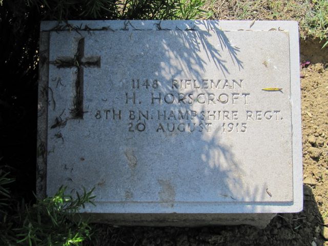 Turkey : Gallipoli : Hill 10 Cemetery: H Horscroft