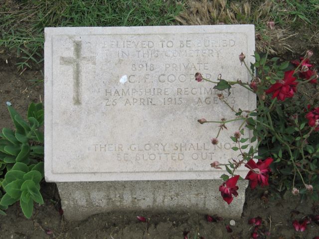 Turkey : Gallipoli : V Beach Cemetery: C F Cooper