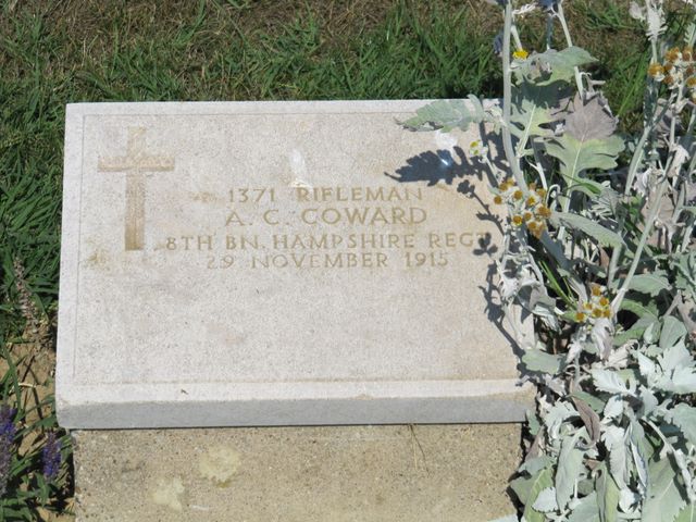 Turkey : Gallipoli : 7th Field Ambulance Cemetery : A C Coward