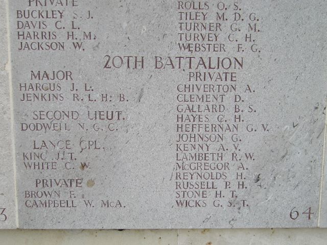 Turkey : Gallipoli : Lone Pine (Australian) Memorial : C W White