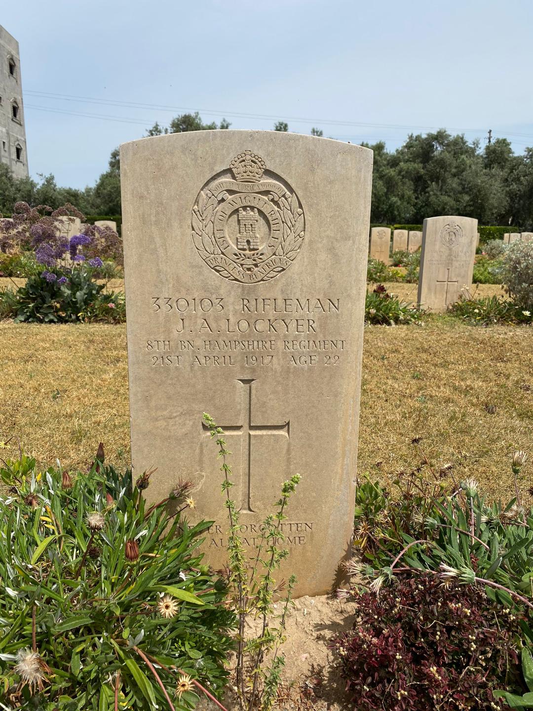 Gaza : Deir el Belah War Cemetery : J A Lockyer