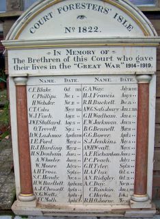 Cowes : Foresters Hall memorial