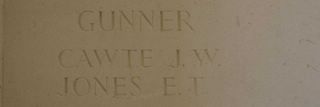 Bayeux Memorial : J Cawte inscription 