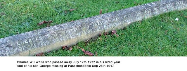 George White on father's kerbstone