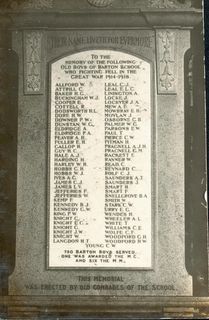 Newport : Barton School War Memorial  