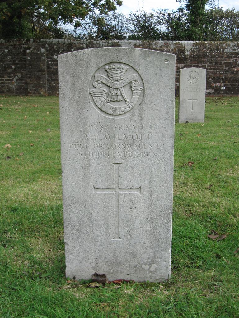 Parkhurst Military Cemetery :  A F Wilmott