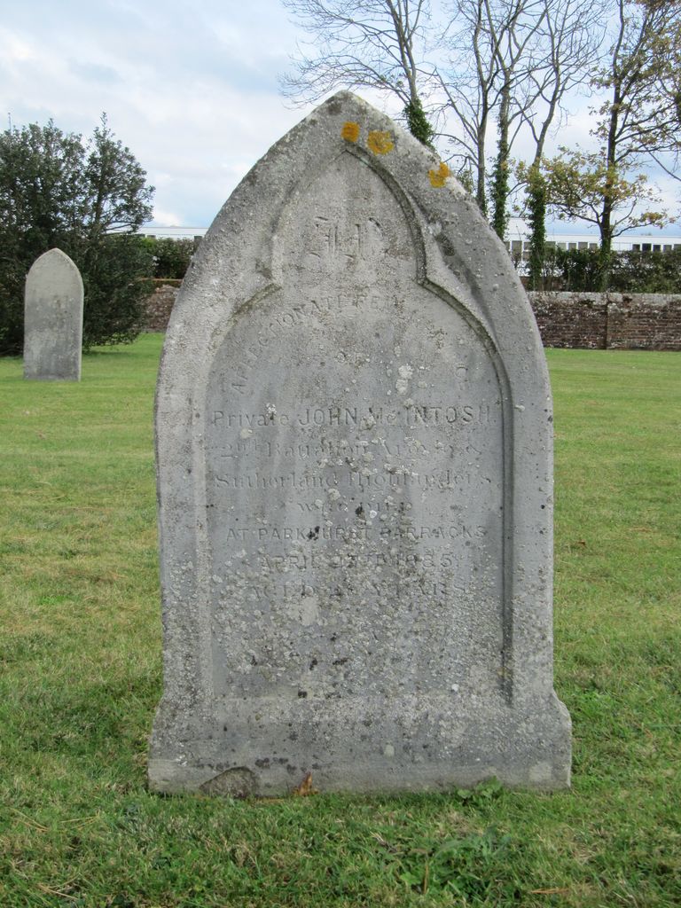 Parkhurst Military Cemetery : J McIntosh