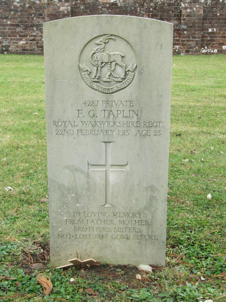 Parkhurst Military Cemetery :  H G Taplin