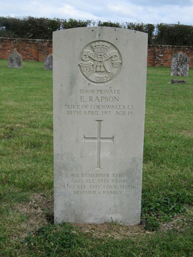 Parkhurst Military Cemetery : E Rapson