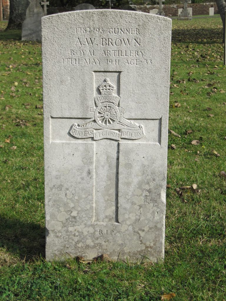 Parkhurst Military Cemetery : A W Brown