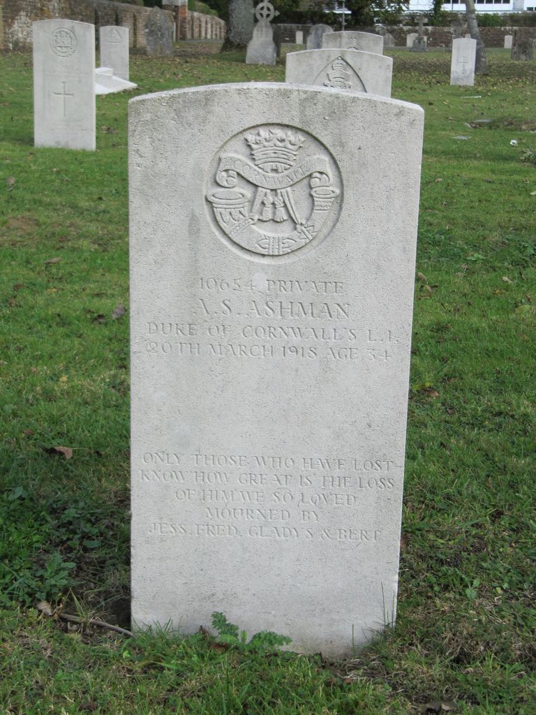 Parkhurst Military Cemetery : A S Ashman