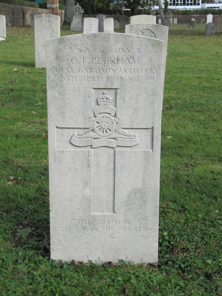 Parkhurst Military Cemetery : O T Peckham