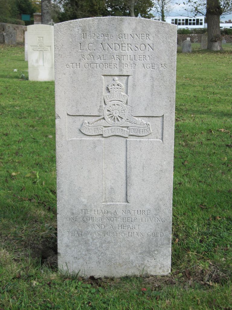 Parkhurst Military Cemetery : L C Anderson
