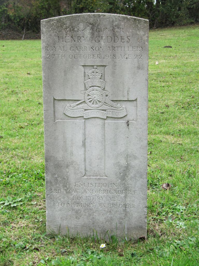Parkhurst Military Cemetery : H Geddes