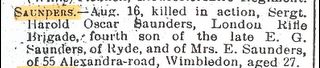 IWCP 22 Sep 1917 : H O Saunders
