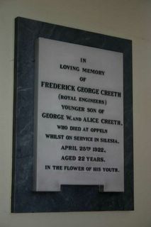 St Helens St Helen's Church F G Creeth memorial