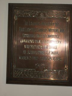 Ventnor  St Catherine's Church Eric Leopold Charles Watkins memorial