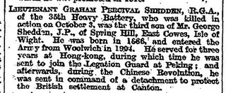 Shedden Times 10 Nov 1914