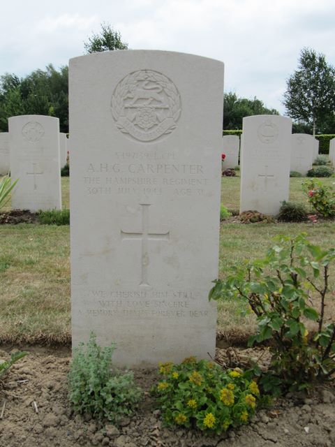 France : Normandy : Bayeux CWGC Cemetery: A H G Carpenter