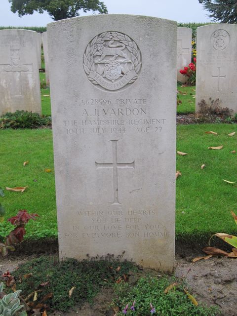 France : Normandy : St Manvieu Cemetery : A J Vardon