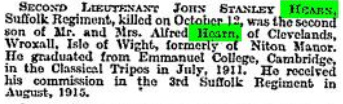 Times 21 Oct 1916 - Hearn